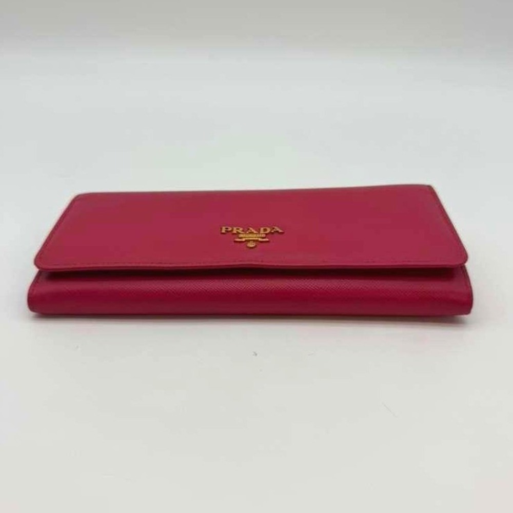 Prada Saffiano Leather Wallet Red Authentic Prada Wallet Chain Included - Picture 13 of 13